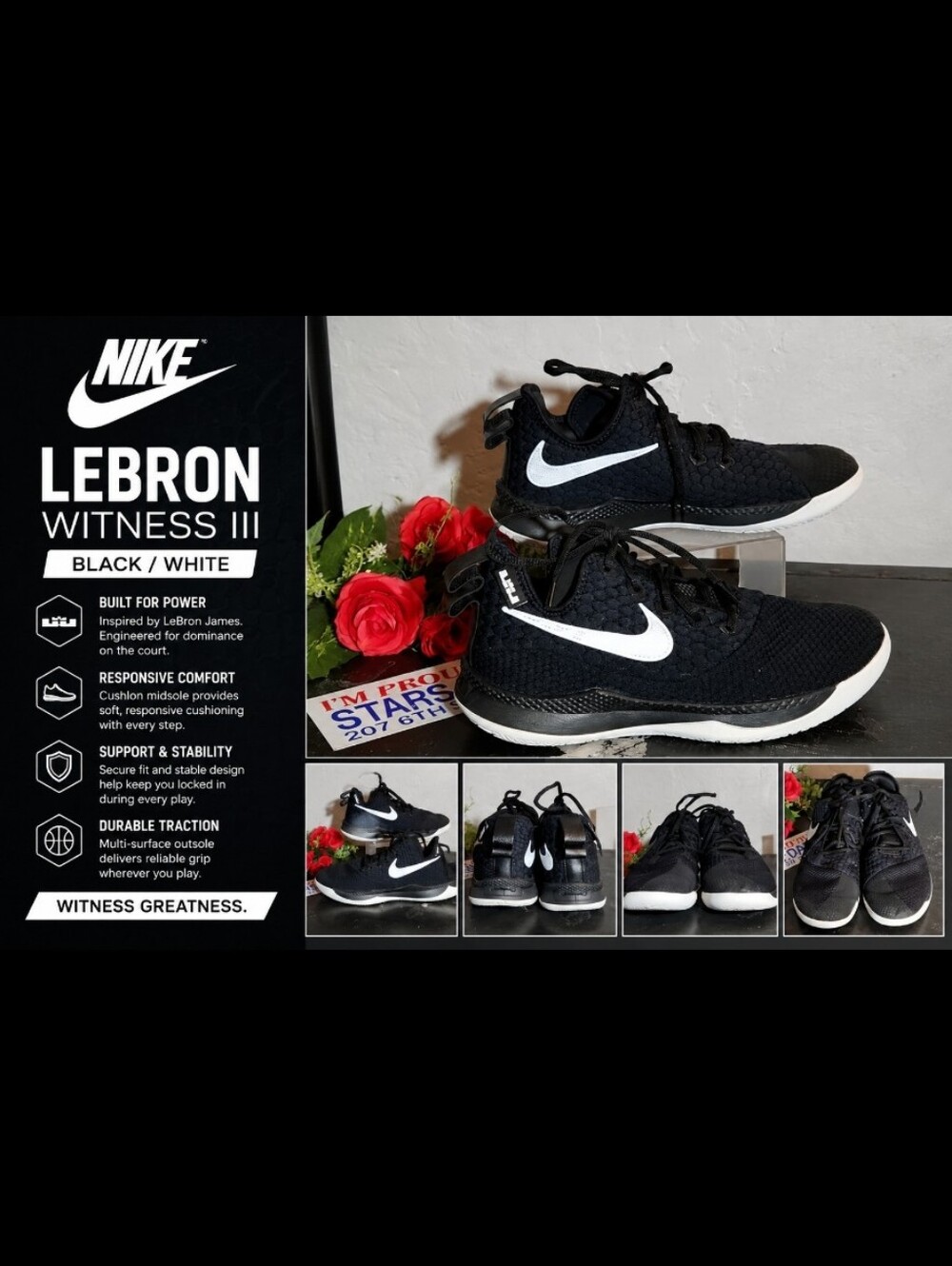 NIKE LeBron Witness III 3 Balck White